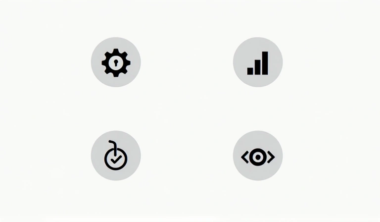 Icone che rappresentano diversi tipi di cookie: essenziali, analitici, funzionali, di targeting
