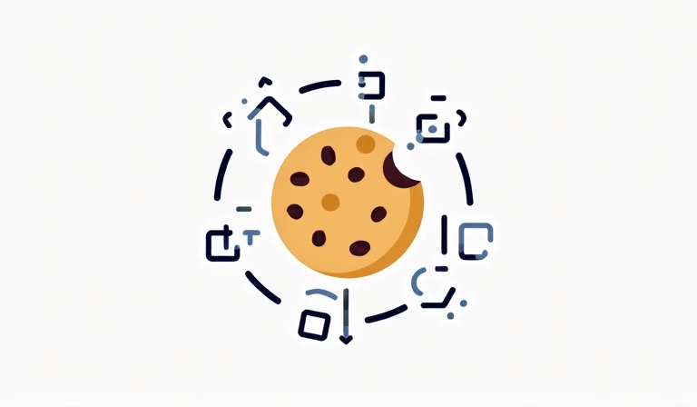 Illustrazione di un cookie digitale