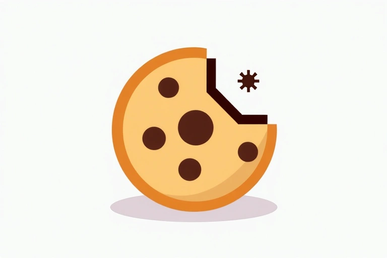 Un biscotto stilizzato con un'icona di ingranaggio, che simboleggia l'uso dei cookie e la gestione delle preferenze sulla privacy.